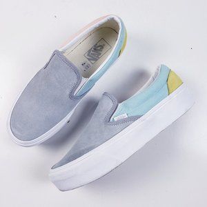 Vans Classic Slip On Platform Sneaker Color Block Multicolor Size W9.5 M8